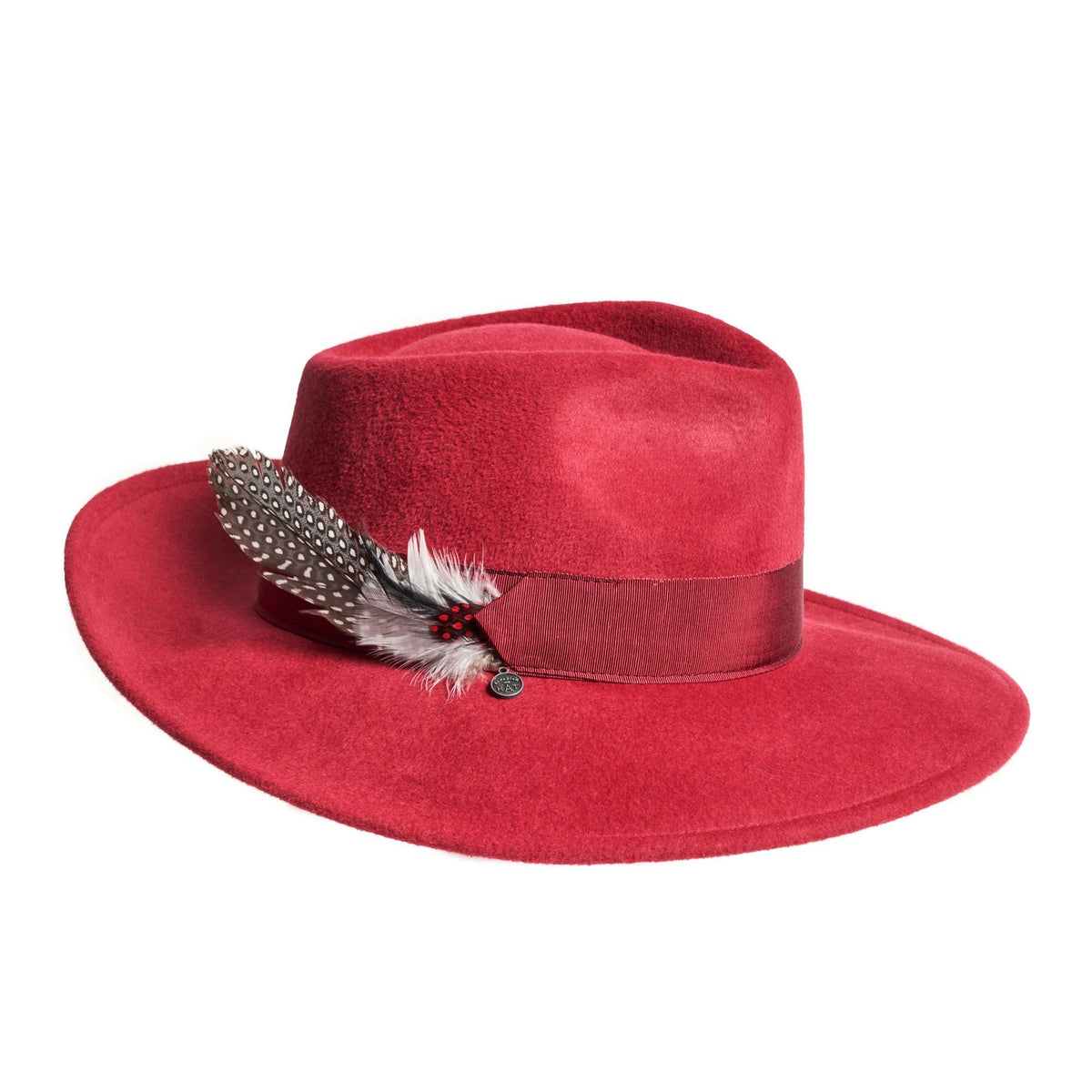 FEDINA - LARGE FUR FELT FEDORA WITH FEATHER