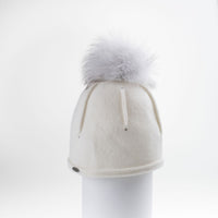 OANA - ORMOS WITH PLEATS, CRYSTALS AND FUR POM