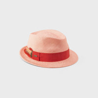 FÉPIN - COLORBLOCK SHORT FEDORA WITH FEATHER