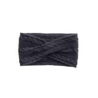 CASHMERE CABLE HEADBAND GOLF  2100 BLACK O/S  